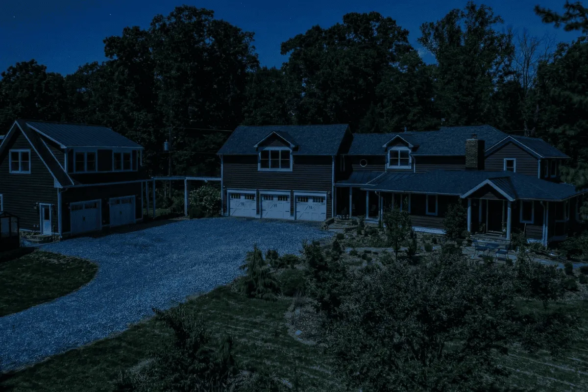Before and after landscape lighting installation Northern Virginia - Light